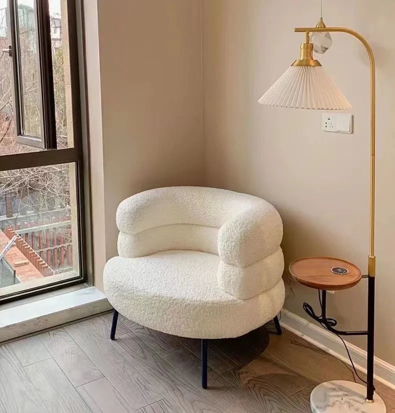 Lamb Wool Lazy Living Room Chair