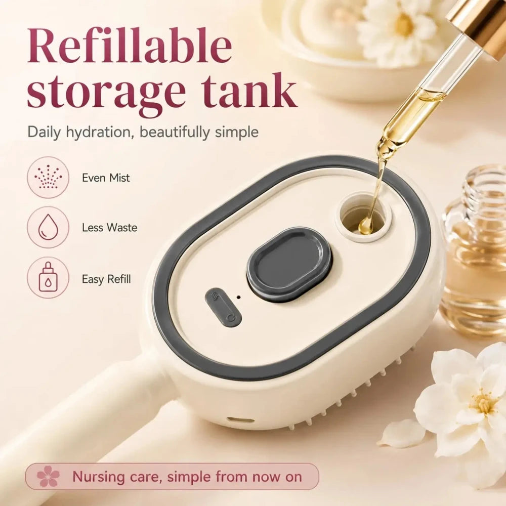 Rechargeable Electric Steam Hair Straightener Brush