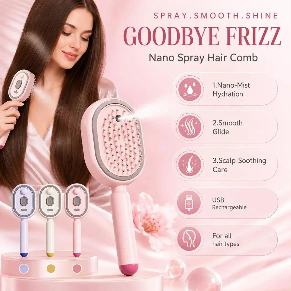 Rechargeable Electric Steam Hair Straightener Brush