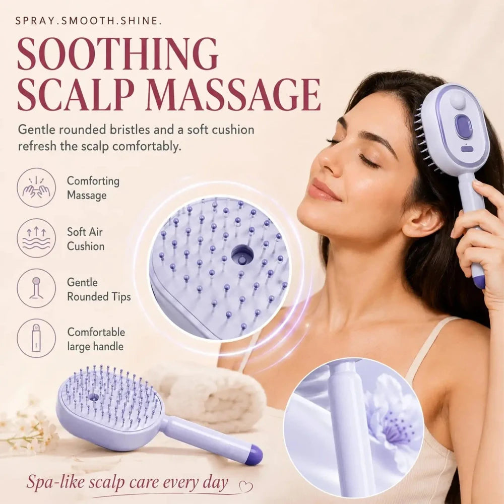 Rechargeable Electric Steam Hair Straightener Brush