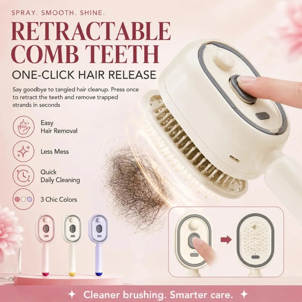 Rechargeable Electric Steam Hair Straightener Brush