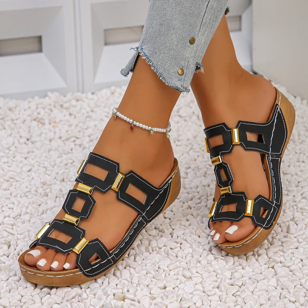 Roman Style Open Toe Wedge Sandals