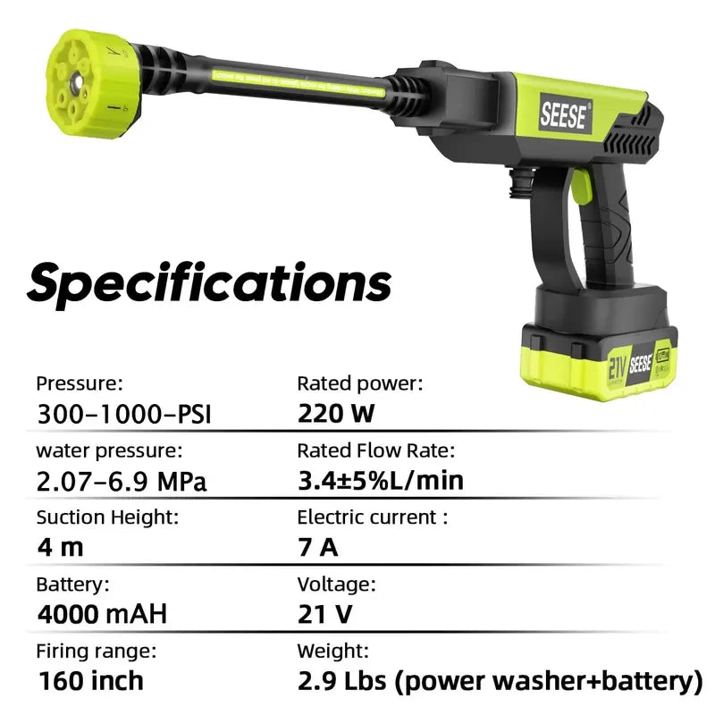SEESE Cordless Pressure Washer