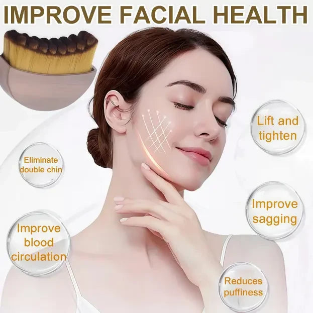 Solid Wooden Face Contour Dry Brush