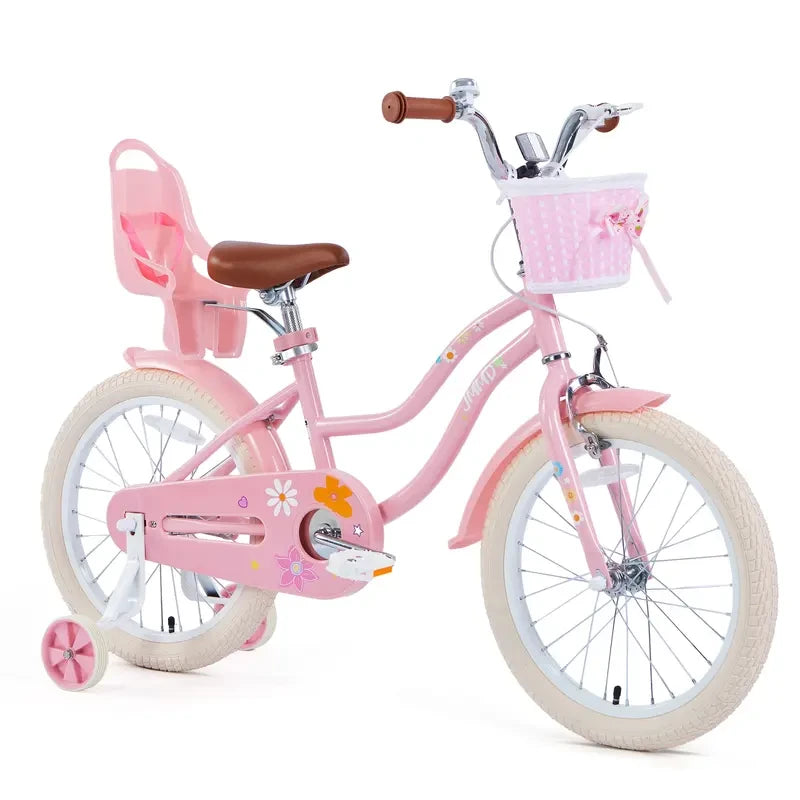 JMMD Durable Girls Bike with Training Wheels