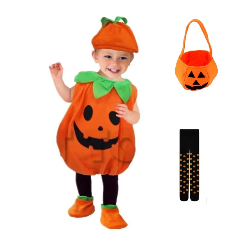 Kids Pumpkin Costume with Hat
