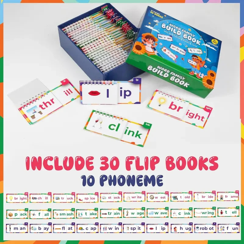 Phonics Flash Card Flip Books