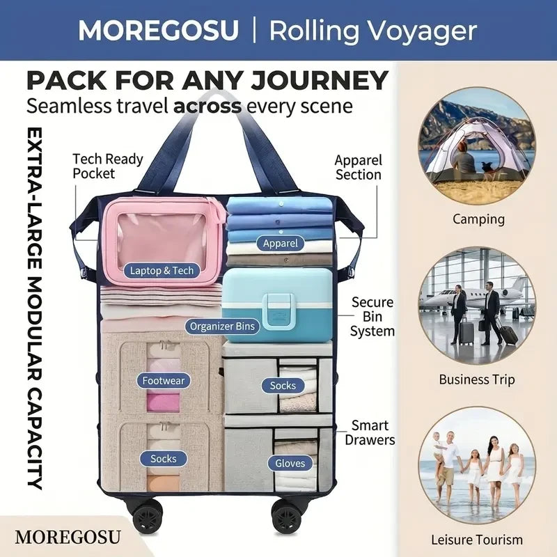 Expandable Rolling Duffle Bag