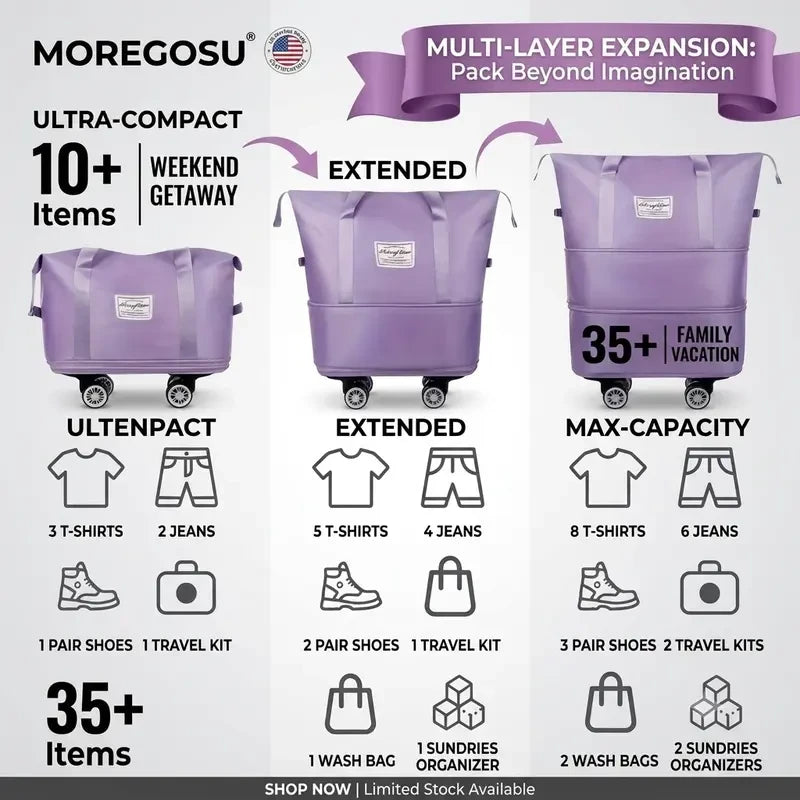 Expandable Rolling Duffle Bag