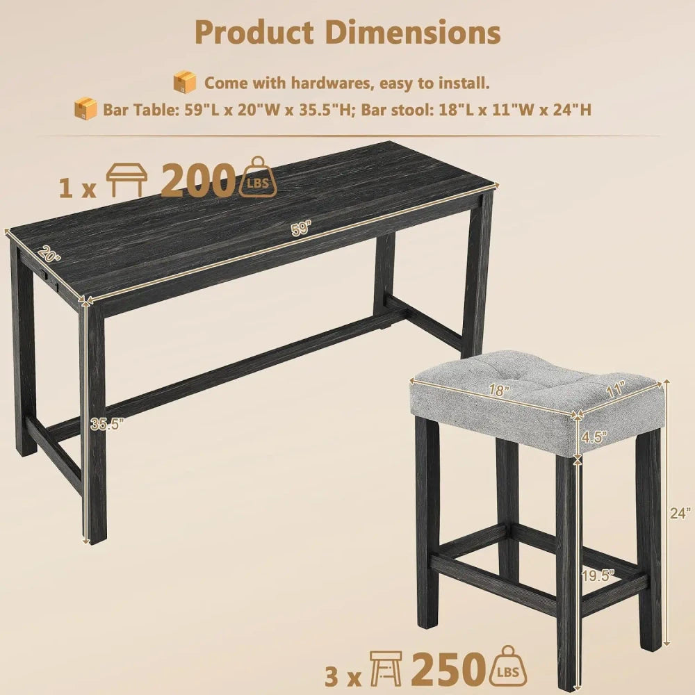 Industrial Counter Height Dining Set